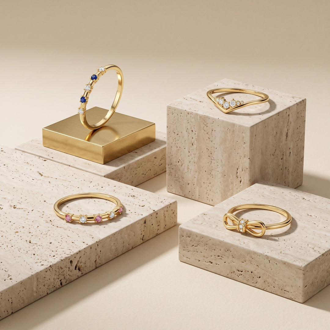 Jawhara 18K gold rings