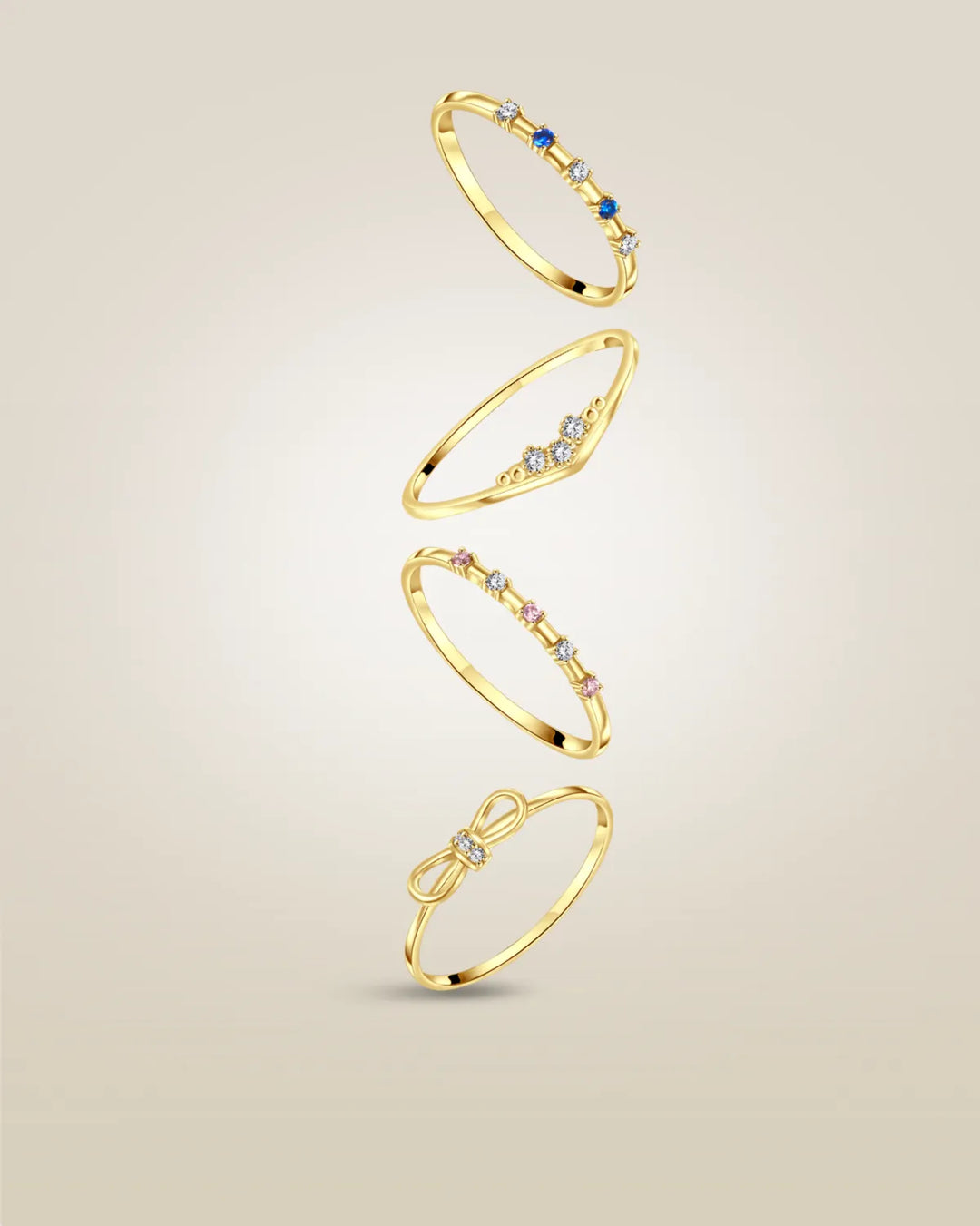 Jawhara 18K gold rings