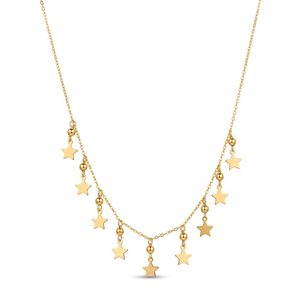Iris Dangling Stars Gold Necklace