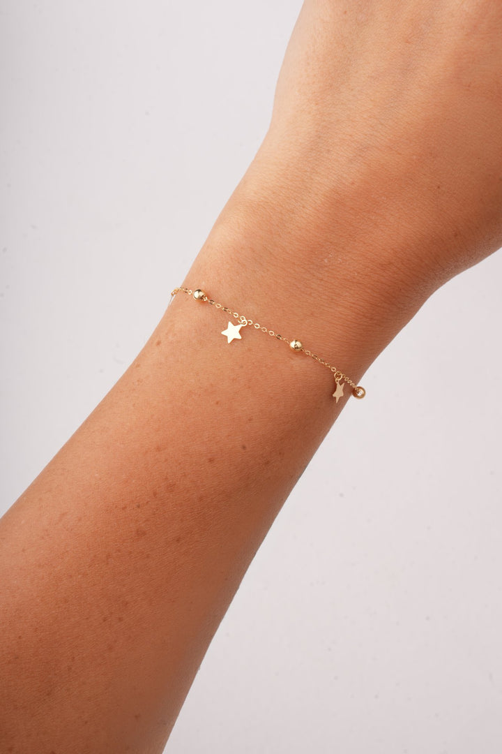 Iris Dangling Stars Gold Bracelet