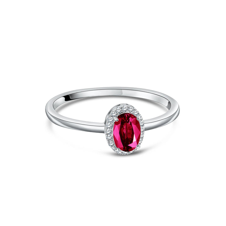 Diana Oval Diamond Ring - Ruby