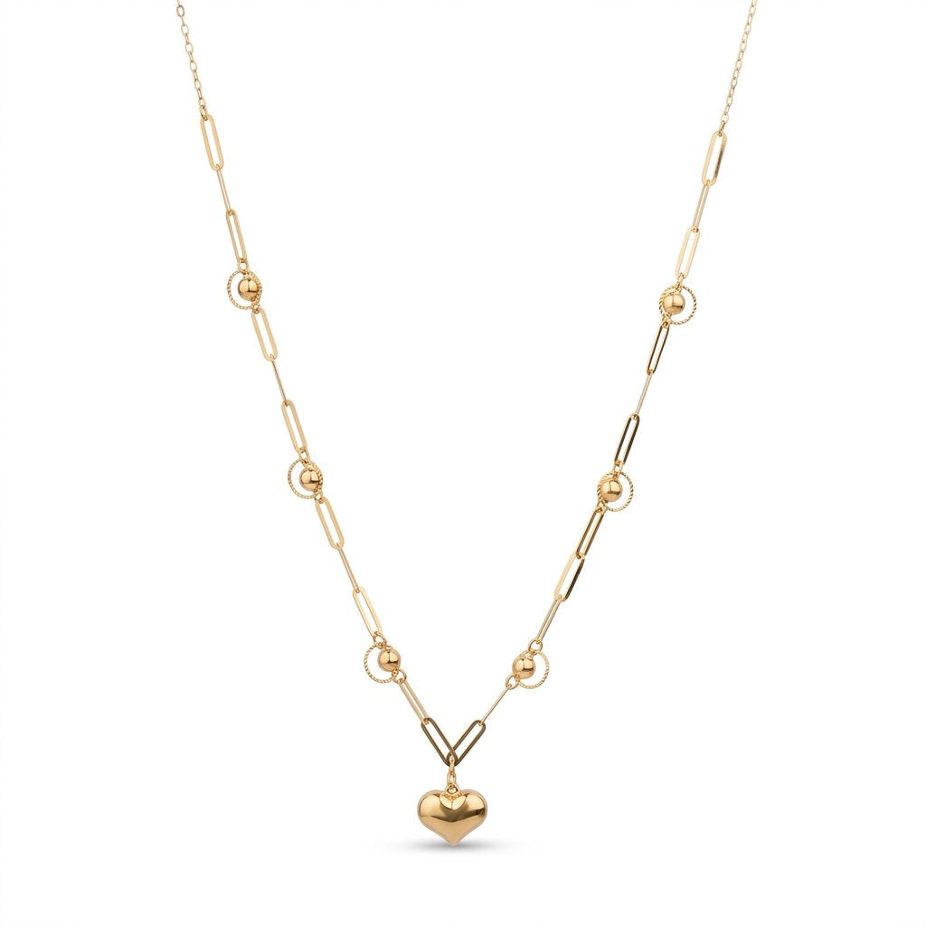 Iris Halo Link Heart Gold Necklace