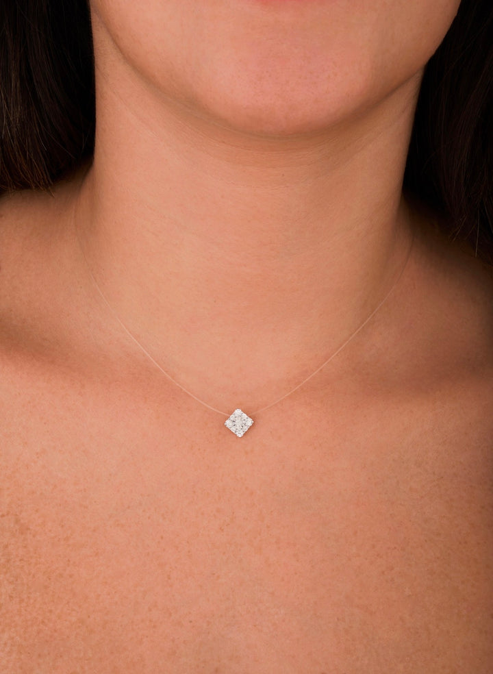 Floats sharpe square diamond necklace