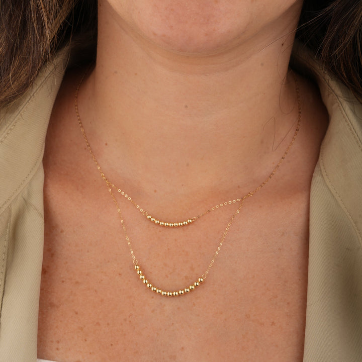 Iris Two Layers Balls Gold Necklace