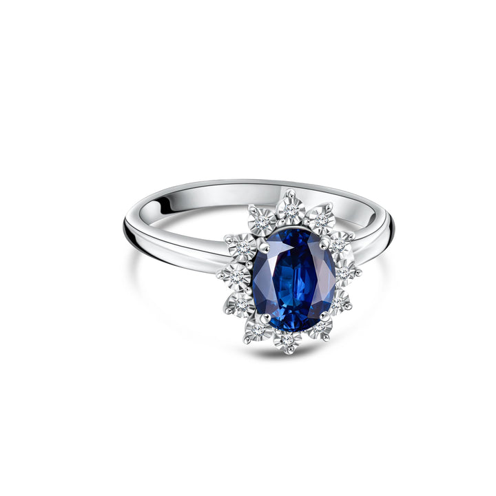Diana Flower Diamond Ring - Sapphire