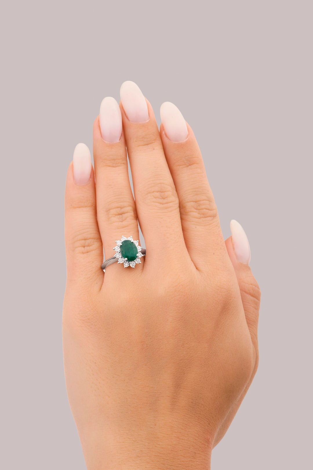 Diana Flower Diamond Ring - Emerald