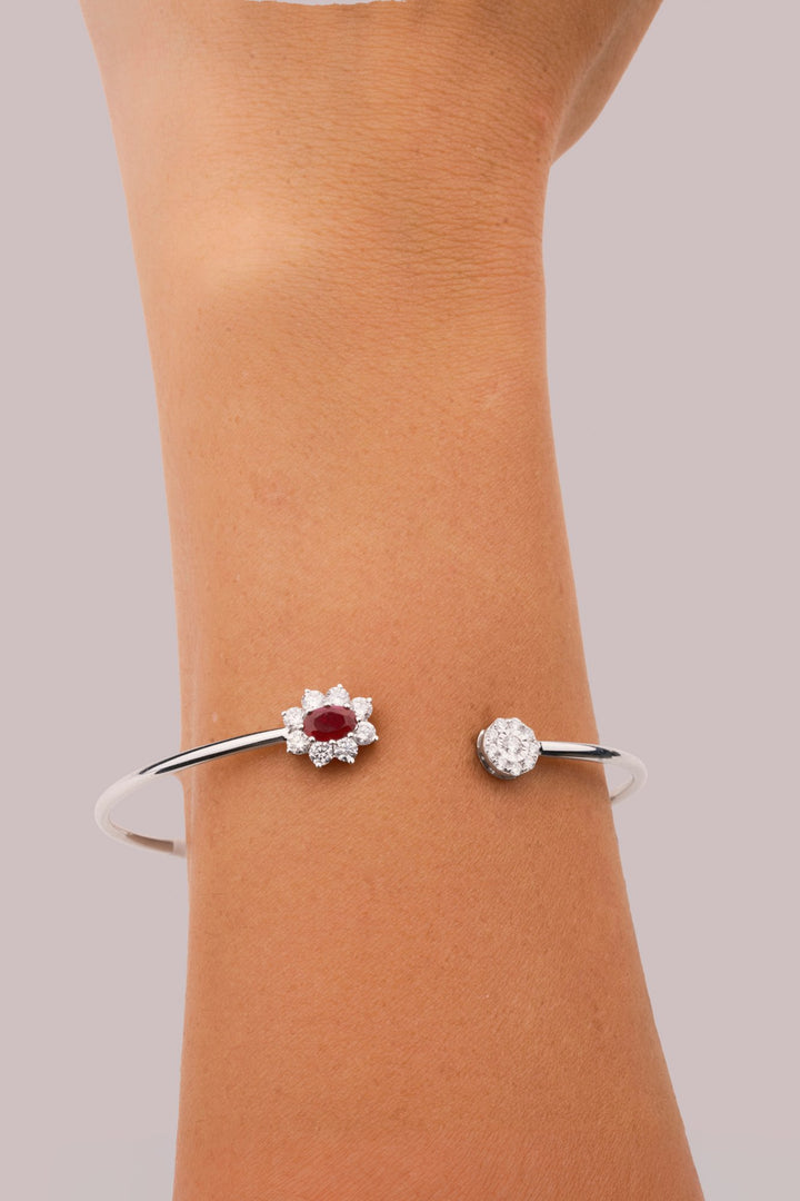 Diana Flex Diamond Bangle - Ruby