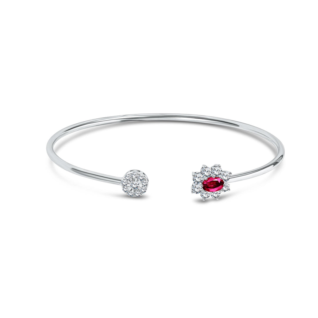 Diana Flex Diamond Bangle - Ruby