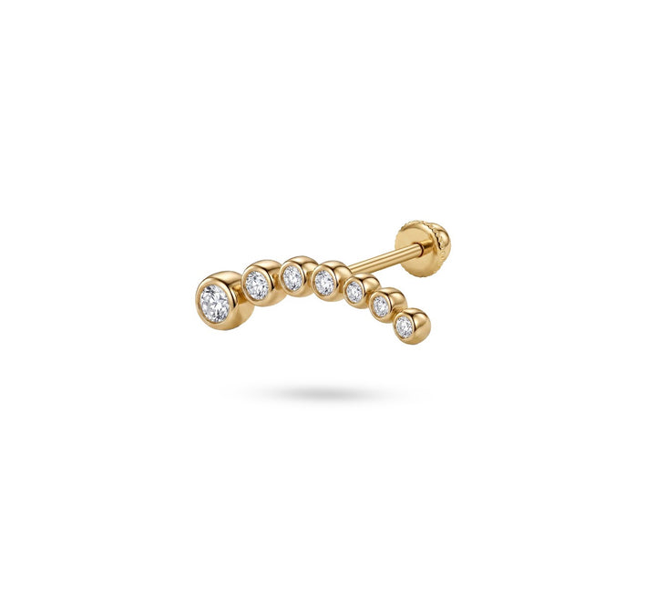 Iris 7 small circles gold ear piercing