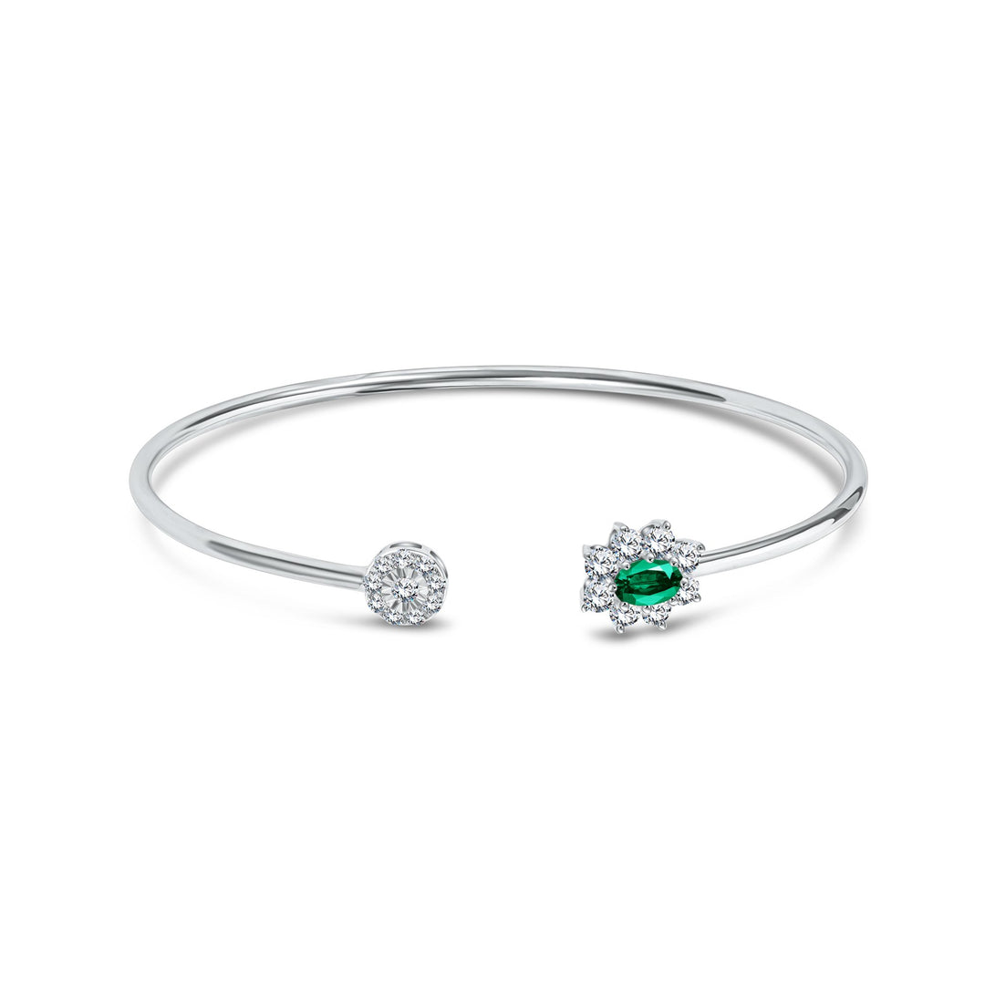 Diana Flex Diamond Bangle - Emerald