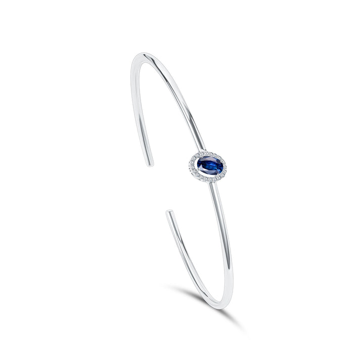 Diana Oval Diamond Bangle - Sapphire