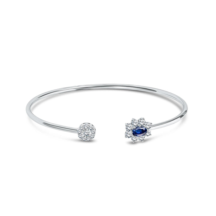 Diana Flex Diamond Bangle - Sapphire