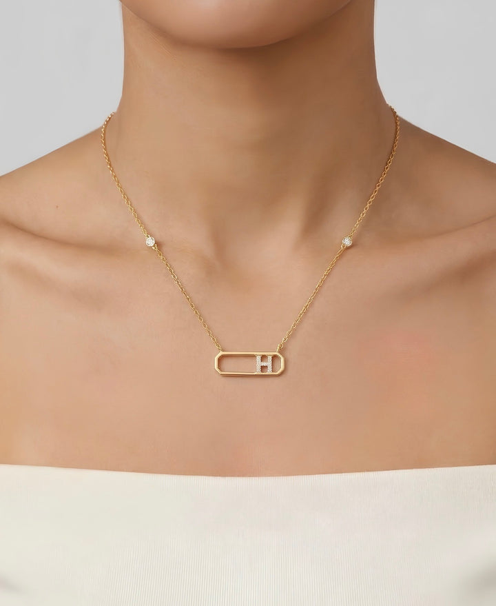 Letter H Diamond Necklace