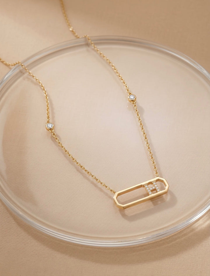 Letter H Diamond Necklace
