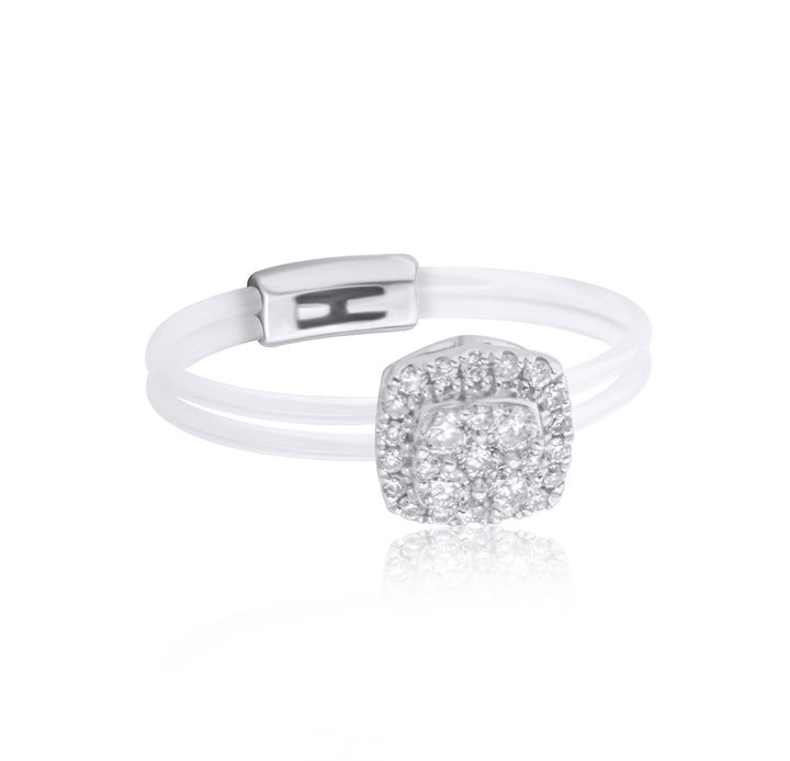 Floats square diamond ring
