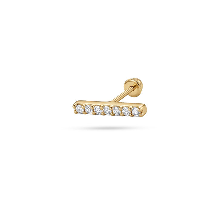 Iris straight 7 stones gold ear piercing