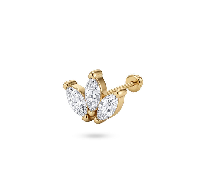Iris gold ear piercing