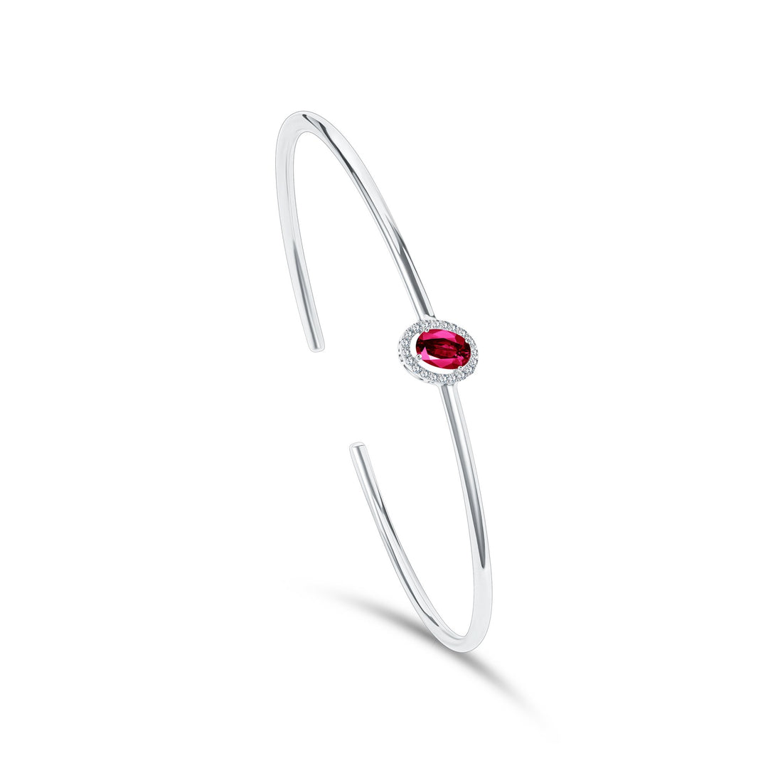 Diana Oval Diamond Bangle - Ruby