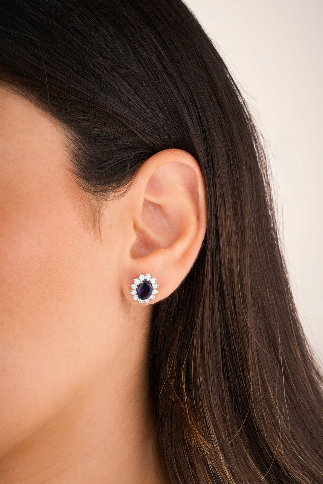Diana Flower Diamond Earring - Sapphire