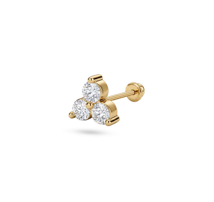 Iris gold ear piercing