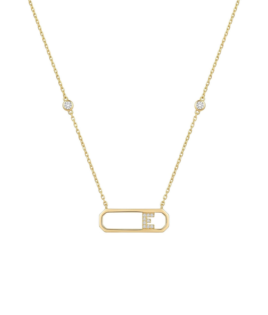 Letter E Diamond Necklace