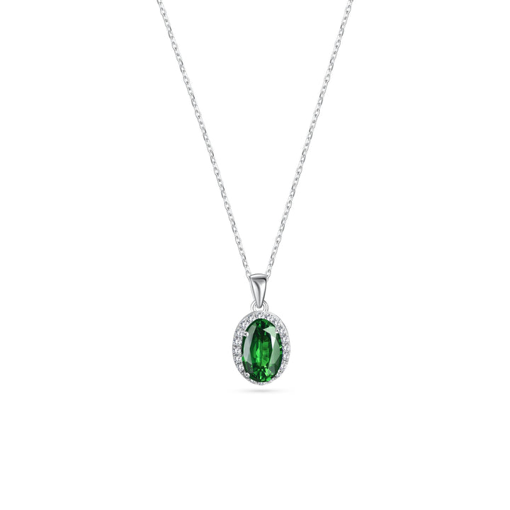 Diana Oval Diamond Necklace - Emerald