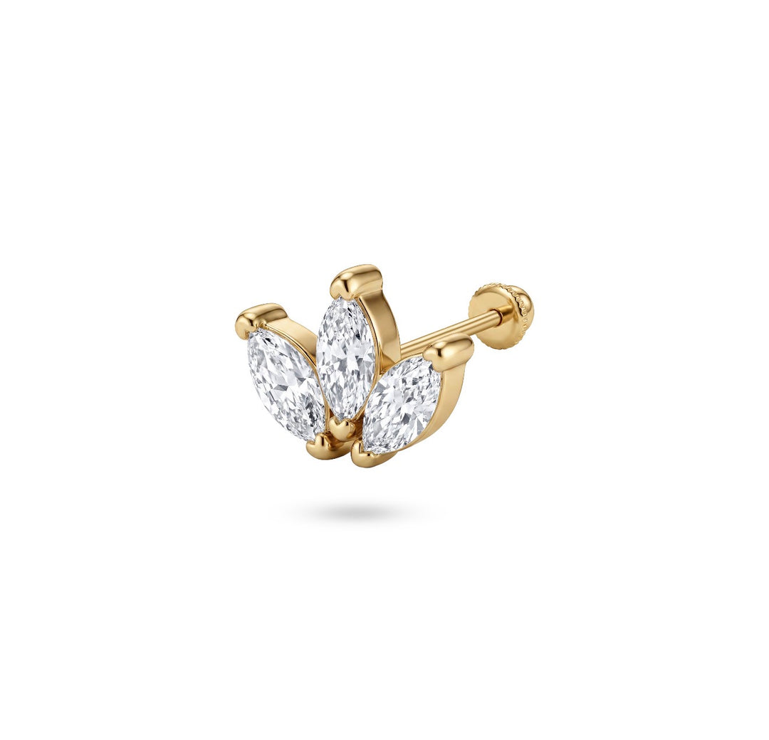 Iris 3 big marquise ear piercing