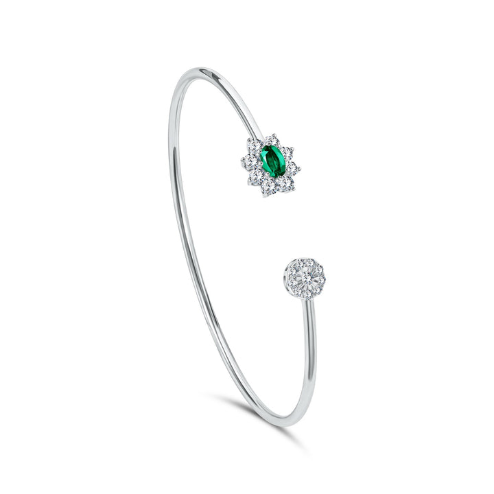 Diana Flex Diamond Bangle - Emerald