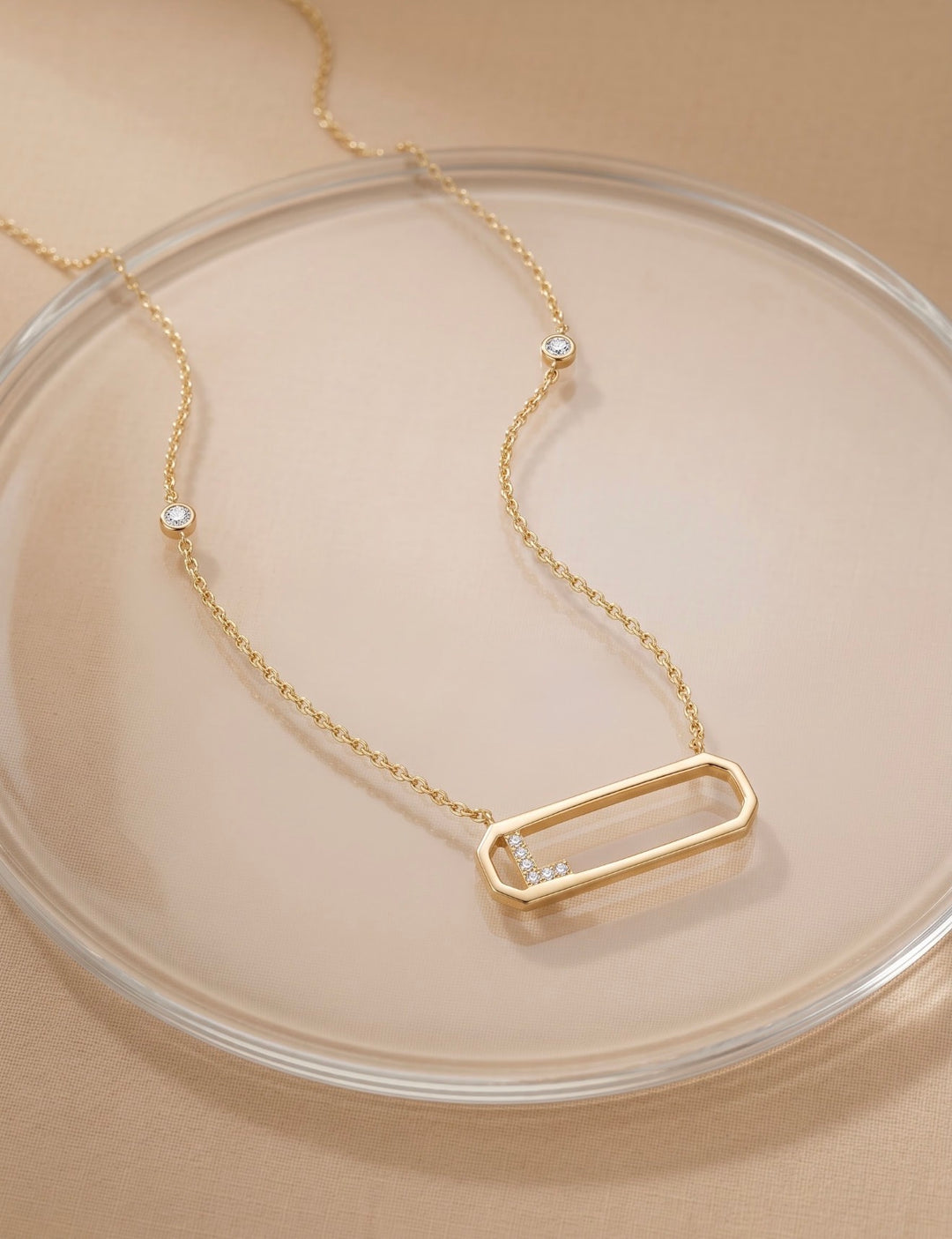 Letter L Diamond Necklace