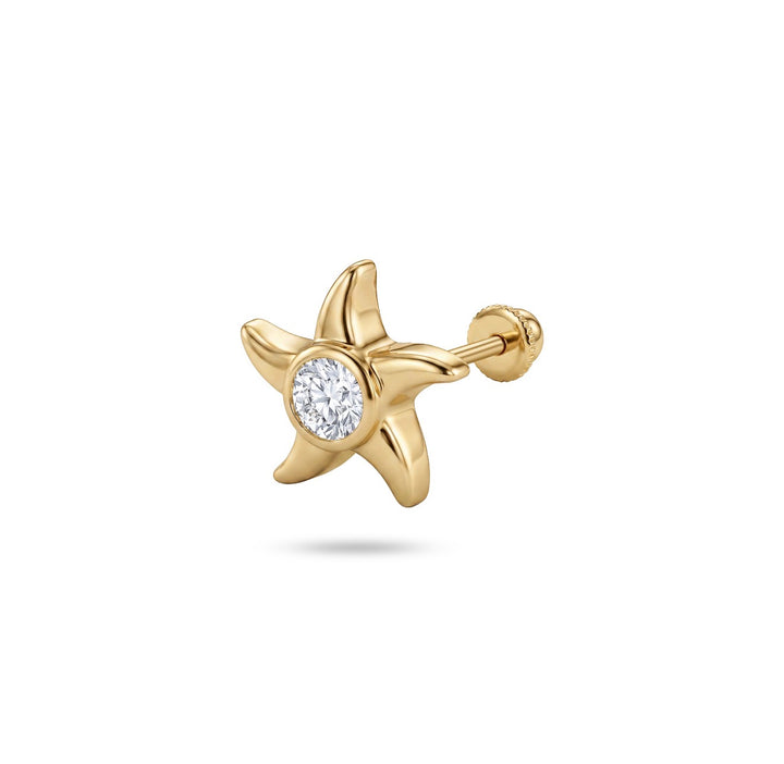 Iris starfish stone gold ear piercing