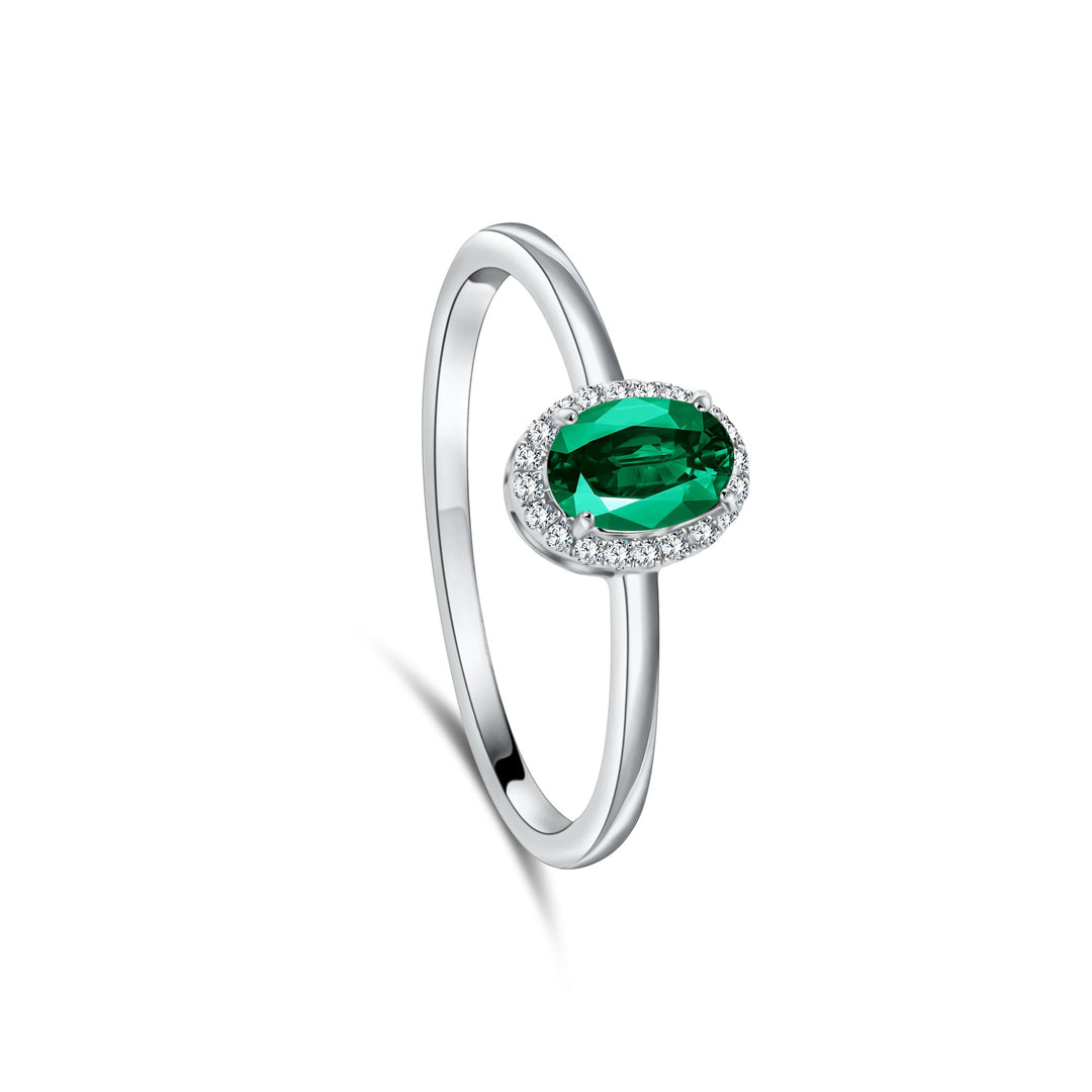 Diana Oval Diamond Ring - Emerald