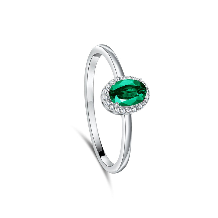 Diana Oval Diamond Ring - Emerald