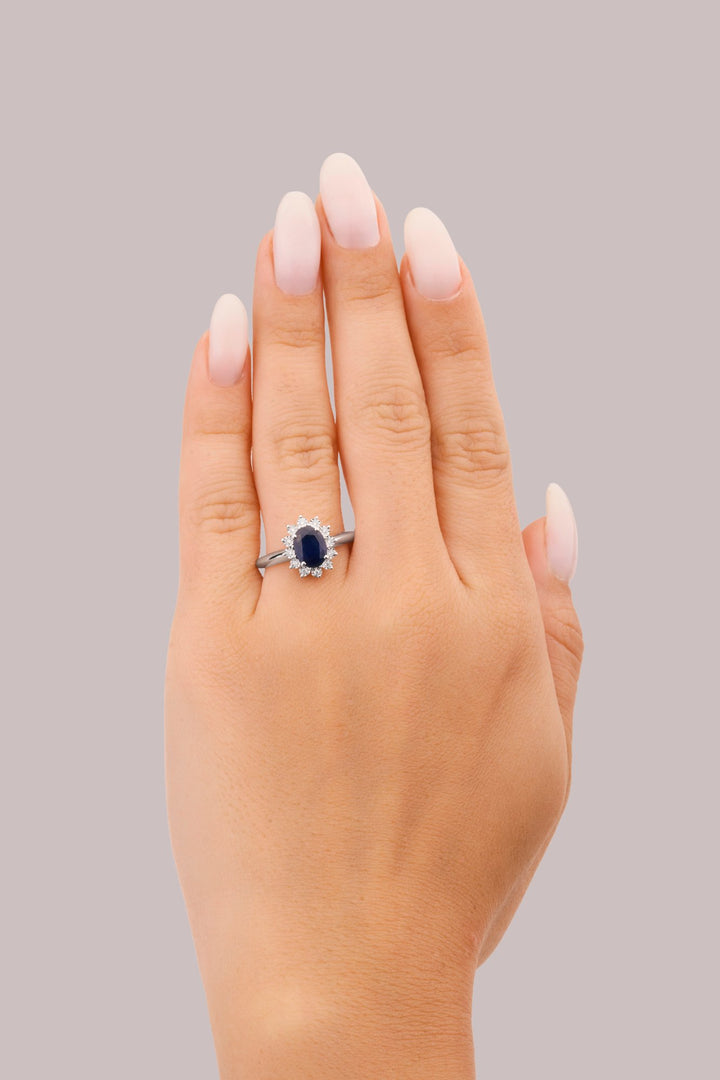 Diana Flower Diamond Ring - Sapphire