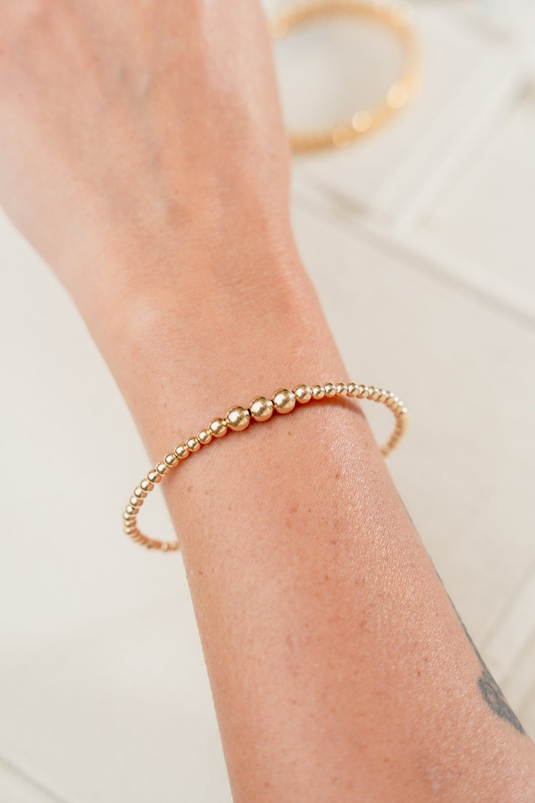 Iris Beads Gold Bangle