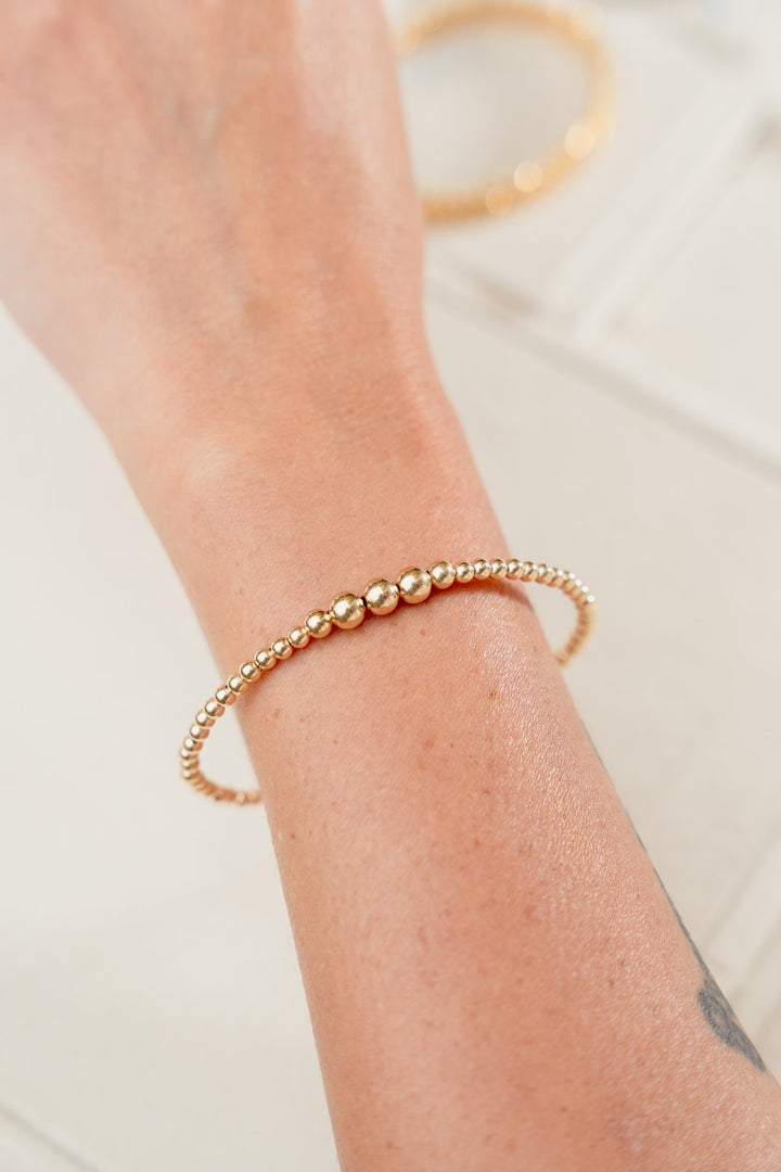 Iris Beads Gold Bangle