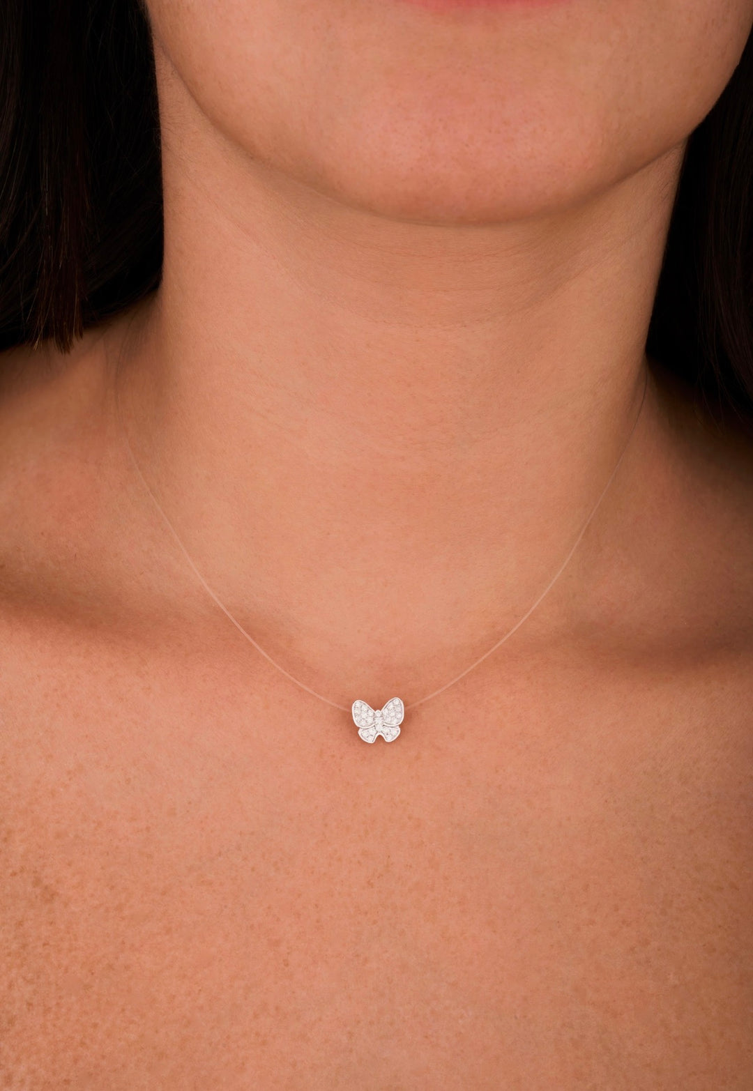 Floats bow diamond necklace