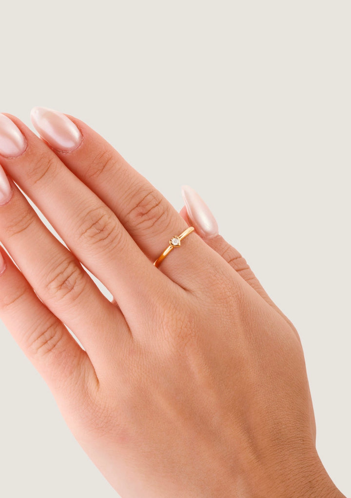 Valentine small heart rose gold, diamond ring