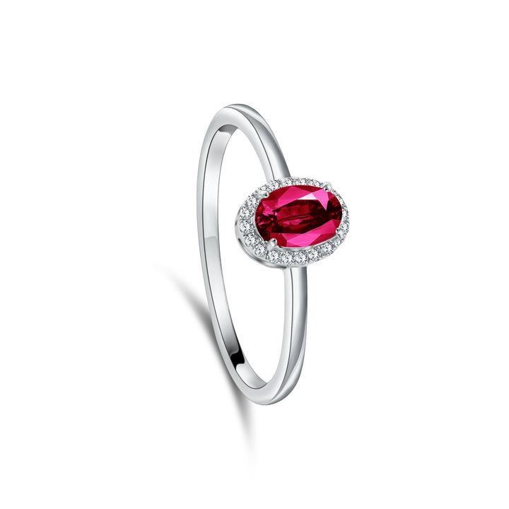 Diana Oval Diamond Ring - Ruby