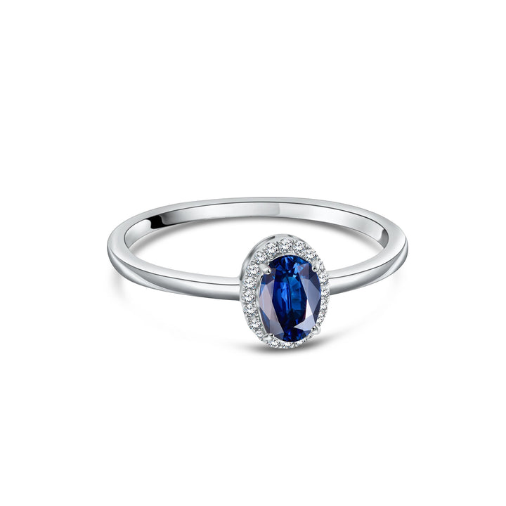 Diana Oval Diamond Ring - Sapphire
