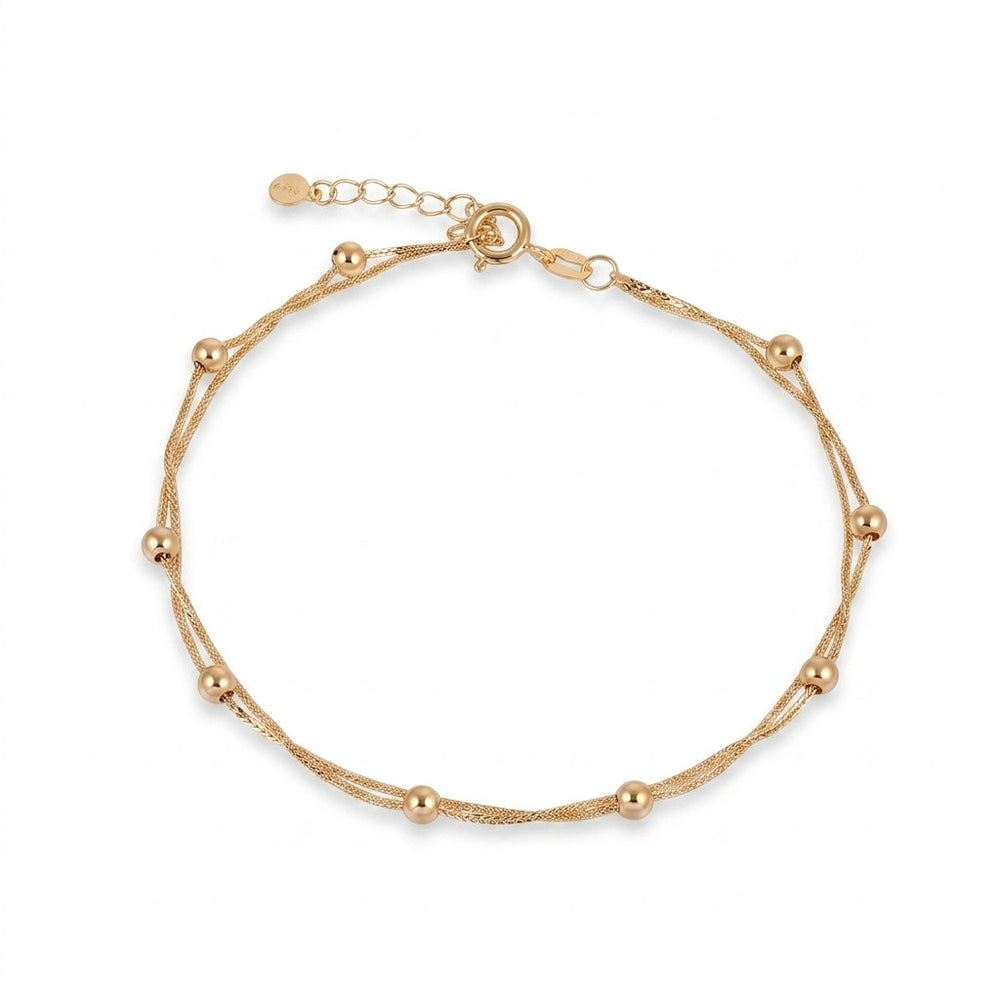 Iris Double Beads Gold Bracelet