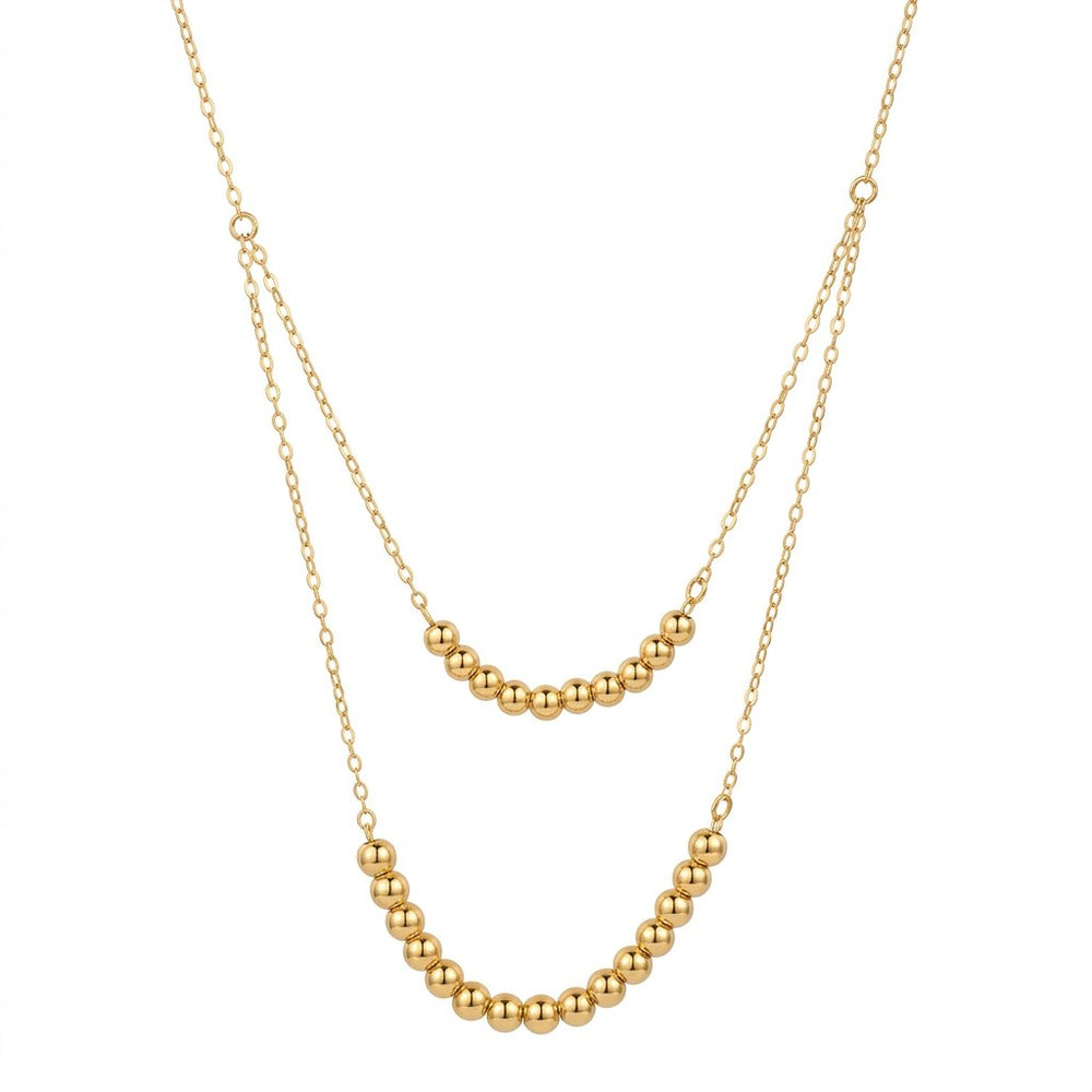 Iris Two Layers Balls Gold Necklace
