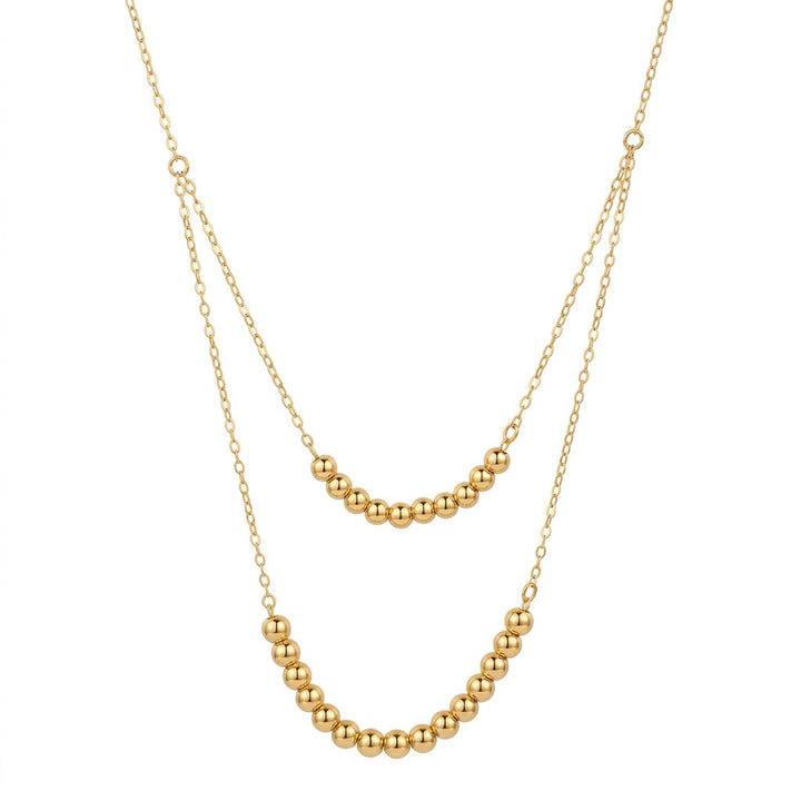 Iris Two Layers Balls Gold Necklace