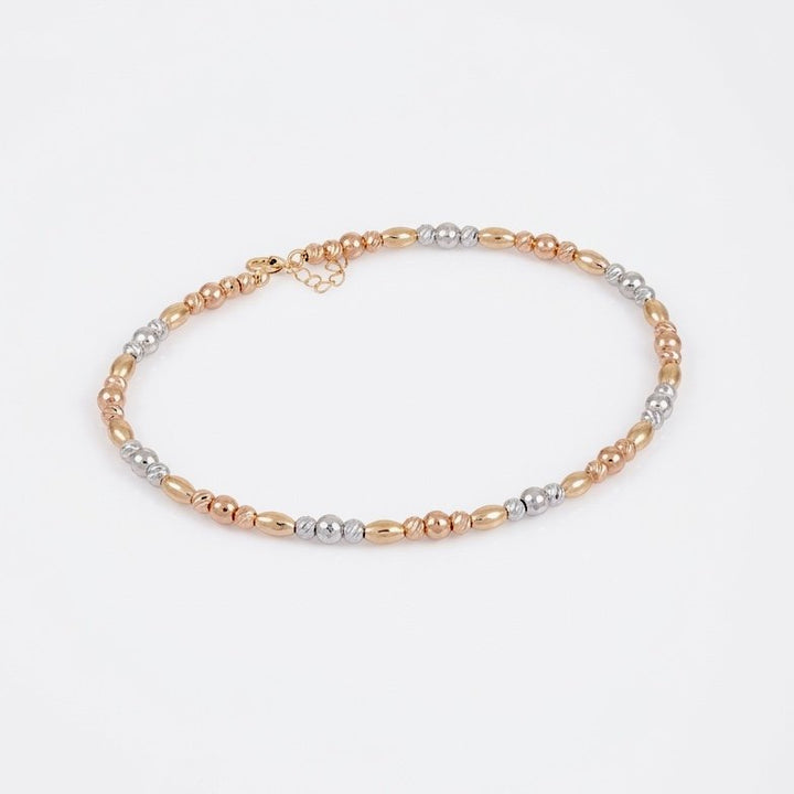 Iris Rice Beads Gold Bangle