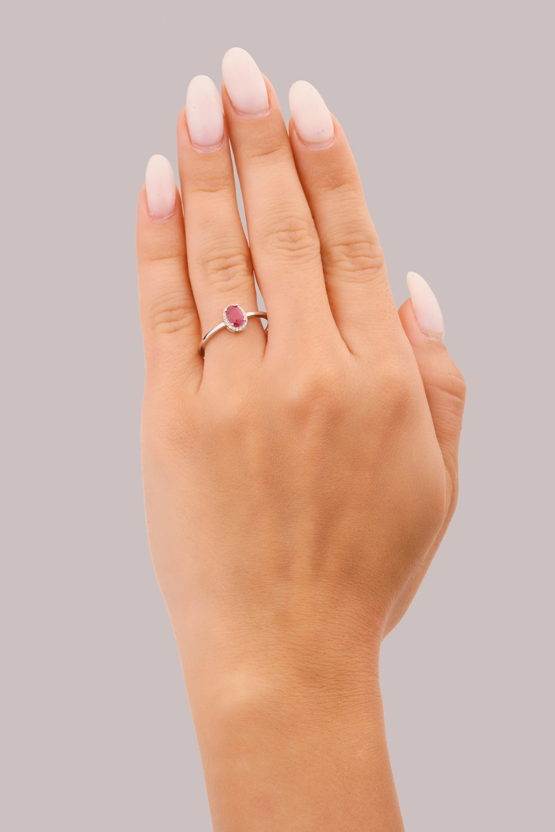 Diana Oval Diamond Ring - Ruby