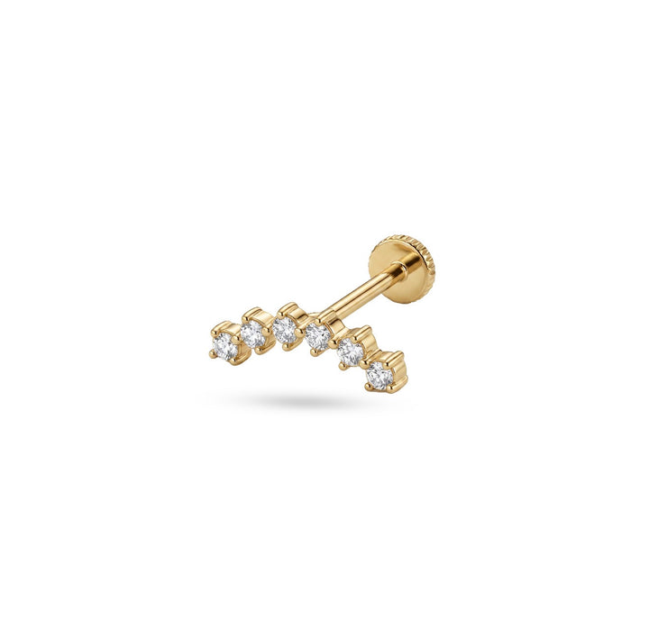 Iris six round gold ear piercing