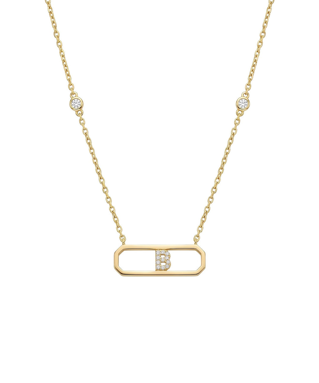 Letter B Diamond Necklace