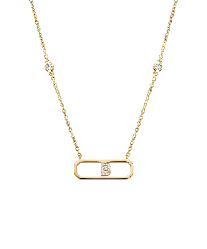 Letter B Diamond Necklace
