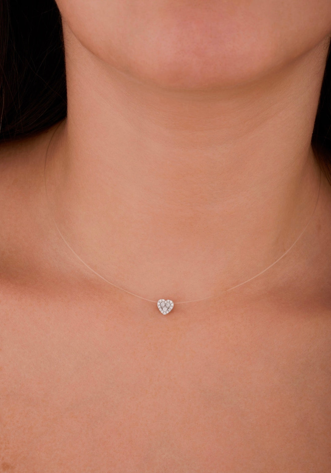 Floats heart diamond necklace