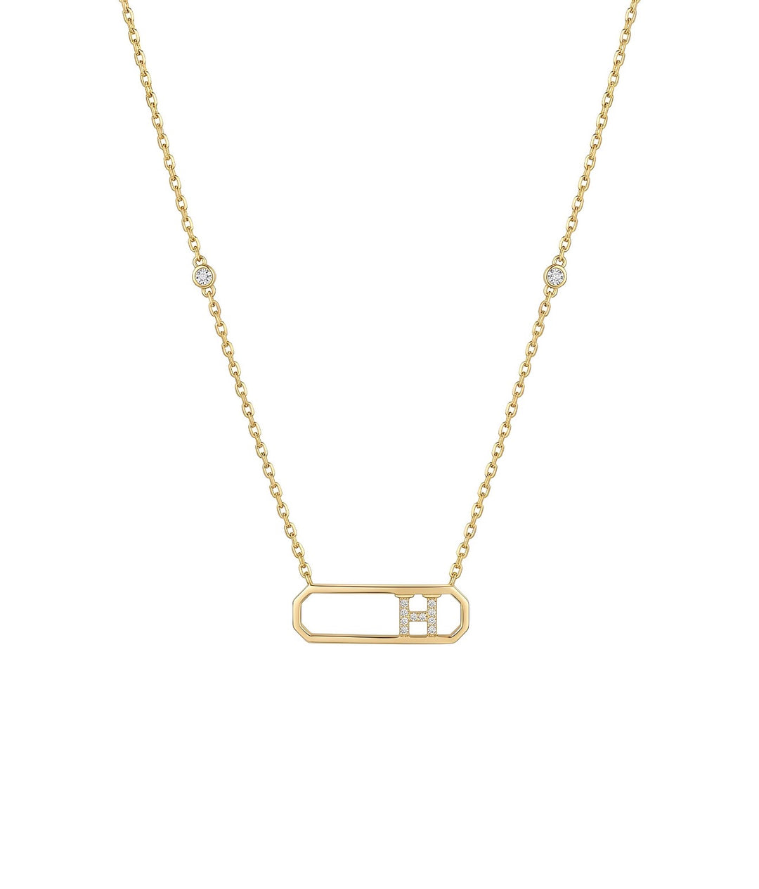Letter H Diamond Necklace