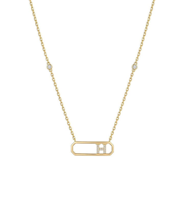 Letter H Diamond Necklace